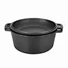 26cm pre-seasoned cast iron double use pot 2-in-1 cast iron dutch oven with skillet lid